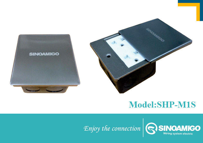 Ô cắm âm sàn loại nắp trượt SINO AMIGO SHP-M1S, 